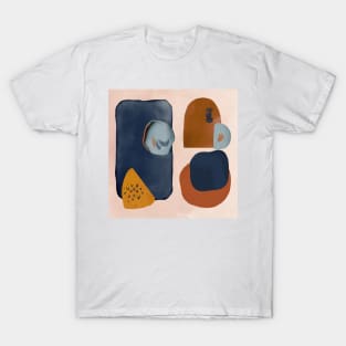 Blush and Navy Abstract Design T-Shirt